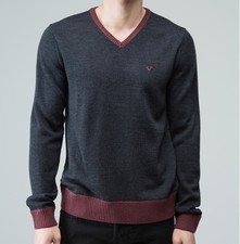 NWT TRUE RELIGION $178 MENS BLACK COMBO BASLON V,NECK SWEATER SZ M MEDIUM