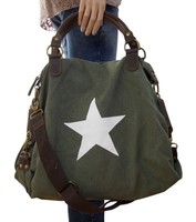 ITALY Tasche Handtasche Shopper groß Stern khaki *neu* 