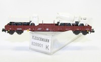 Fleischmann Piccolo N 828901 Rungenwagen m. 2 LKW der DB in OVP  (JL1200)