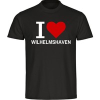 T-Shirt Rundhals Classic I Love Wilhelmshaven schwarz Herren Gr. S bis 5XL