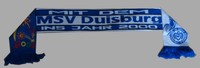 Fan Schal, Beschriftung: Mit dem MSV Duisburg ins Jahr 2000, NEU, unbenutzt
