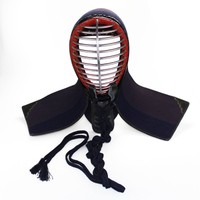 Men Kendo Kopfschutz, Helm Gesicht Gitter Head Echtleder 4mm 4 mm Indigo NEU