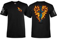 POWELL PERALTA Knochen Brigade Guerrero Skateboard T-Shirt Alte Schule - Schwarz