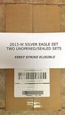 2013-W Silver American Eagle Set 2 Unopened Sealed Sets First Strike Eligible