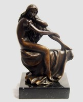 BRONZESKULPTUR FIGUR NACKTE FRAU EROTIK BRONZE NUDE