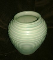 Lovatt s England Vase 16 cm grün Rillendekor Art Deco 30er 40er 50er