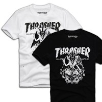 ░▒▓█  THRASHER ORIGINAL "BAPHOMET" SKATE T-SHIRT S//M/L OLDSCHOOL DEVIL  █▓▒░