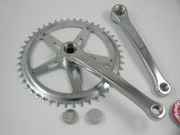 Kettenradgarnitur Kurbelgarnitur Kurbel 46 Z Stahl verchromt Singlespeed 