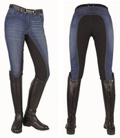 HKM Reithose Summer Denim mit Vollbesatz, jeansoptik,blau, NEU kinder Damen %%