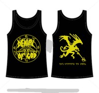 DENIAL OF GOD Yellow Logo/Horror Devil TANK TOP SHIRT (L)