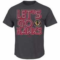 NHL T-Shirt CHICAGO BLACKHAWKS Eishockey Sudden Death Vintage Lets go Hawks