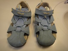 Teva Dozer Girl's Sport Sandals Light Blue Gray Youth Sz 5 Velcro Strap