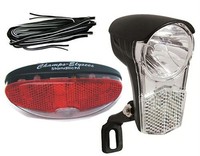 Fahrrad Beleuchtung Set LED Scheinwerfer, Rücklicht & Kabel für Nabendynamo