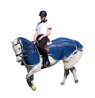 Horseware Amigo Flyrider, Ausreitdecke,  Fliegenausreitdecke, navy/silver