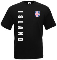 Island T-Shirt Trikot EM 2016 Fussball Team National Schwarz