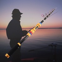 Ultraleicht Kohlenstoff Teleskopisch Angelruten Angelset Angelrute Spinruten 2.4