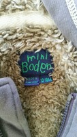 Baby Mini Boden Boys 12-18 Months Cozy Lined Jacket Coat Brown Hoody Full Zip