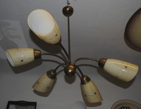 50er 60er Jahre Deckenlampe Tütenlampe Sputnik Hängelampe mid century lamp 50s