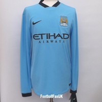 MANCHESTER CITY Nike 2014/15 Heim LS Hemd NEU S,M,L,XL,XXL Trikot 14/15 Man