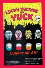 Old 1990 Lucky Yuckies and Yuck Vending Machine Sign