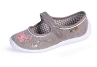 Mädchen Hausschuhe Ballerinas Nazo 001, grau, Gr. 25 bis 36