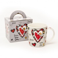 Tasse Herz "Faith Hope Love" Tee Kaffeetasse Frühstück Geschenk Jesus Gott Liebe