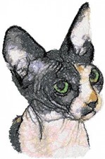 Large Embroidered Zippered Tote - Sphynx Cat Aed16038 Sizes S - Xxl