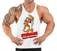 TONY THE TIGER T-RÜCKEN BODYBUILDING WESTE FITNESS TRAINING KLEIDUNG H-70