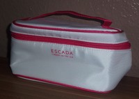 Kosmetiktasche Escada Schminktasche Kulturbeutel weiß+pink