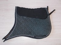 Grandeur Schabracke Dressur barock dunkelgrau silber Samt