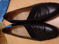 Damenslipper schwarz ca.  Gr. 7 Leder