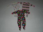 Lot Of 3 Infant/Toddler Girls Sleepers Carter's Size 18 Months