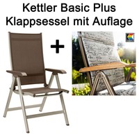 NEU Kettler Basic Plus Gartenstuhl mit Auflage Multipositionssessel Gartenmöbel