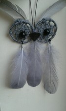 Cute Grey Owl Handmade Dream Catcher