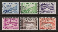 Iceland 1934 Airmail Set #C15-C20 VF Used, with 20a #C16a