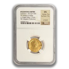 Justinian I, Ad 527-565 Byzantine Empire Av Solidus Ngc Ms 5/5 3/5