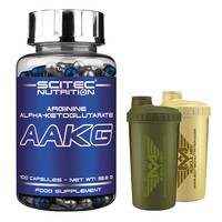 Scitec Nutrition AAKG 100 Kapseln Arginin Pump Aminosäure + MUSCLE ARMY SHAKER
