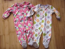 Lot of 2 footed one piece pajama sleeper GIRL 18 M months  Carter's
