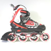 Weing Inline Skate verstellbare Kinder Inliner Skate rot Gr. 34-37 Abec 7 - LED