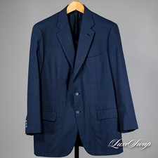 TASTEFUL BRIONI PARLAMENTO 100% WOOL NAVY GLEN PLAID 2PC SUIT JACKET PANTS 42 R