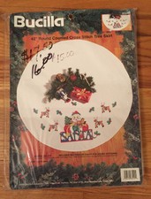 BUCILLA "Armful of Joy" 42" Christmas Tree Skirt Santa Cross Stitch Kit NIP NEW