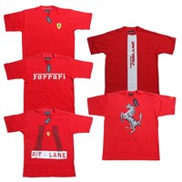 Ferrari Herren T-Shirt Scuderia Ferrari Formel 1 Team Tee F1 Rot Hemd Top Cotton