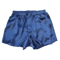 Jasmine Silk Herren Reine Seide Boxer Shorts Marineblau