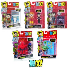 Set of 5 Dc Teen Titans Go! 2.75" Robin - Beast Boy - Raven - Red X - Starfire