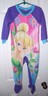 girls size 4T TINKERBELL DISNEY purple BLANKET SLEEPER pajamas 1 pc SOFT WARM @@