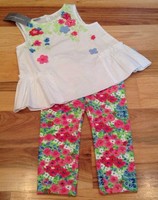 First Impressions Girls 12 Months Outfit. Floral Top & Leggings Outfit. Nwt