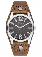 s.Oliver Armbanduhr Uhr Unisex Braun Grau Quarz Analog 38mm SO-2936-LQ