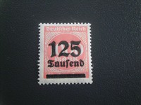Briefmarke Deutsches Reich 1923, 1000 MARK / AUFDRUCK 125 TAUSEND ( 5 )