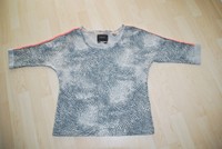 Sweatshirt von Maison Scotch 3/4 Arm Gr. 40 grau weiß gemustert