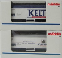 2 x Bierwagen SCHWERINER  / Kelts (Kühlwagen)  Märklin H0 4418 4419 TOP (RE)